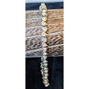 Vintage Avon Silver Tone CZ Tennis Bracelet